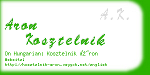 aron kosztelnik business card